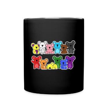 Pride Progress Flagge Koala für Gleichberechtigung - Tasse einfarbig - Schwarz - Vorne