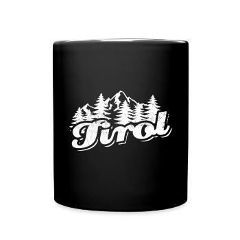 Tirol - Wald und Berge Wandern Erholung - Tasse einfarbig - Schwarz - Vorne