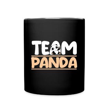 Pandabär Panda - Tasse einfarbig - Schwarz - Vorne