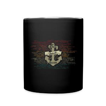 Ancre rétro Vintage - Mug uni - noir - Devant