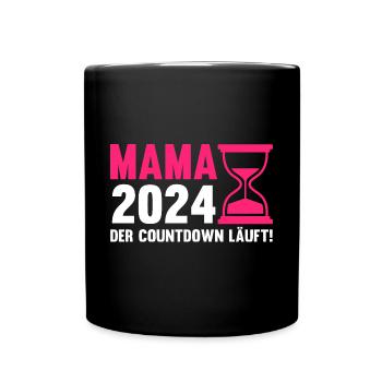Werdende Mama 2024 - Tasse einfarbig - Schwarz - Vorne