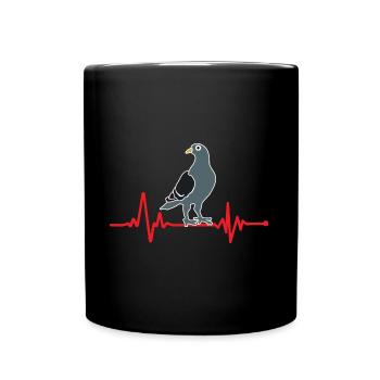 Pigeon Heartbeat Pulse Design für Taubenliebhaber - Tasse einfarbig - Schwarz - Vorne