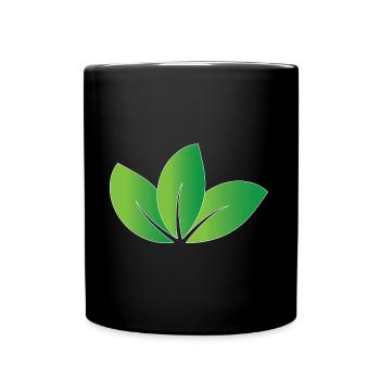 Nature green Leaves design for proud vegans - Full Colour Mug - black - Front