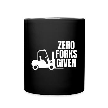 Funny Forklift Operator Forklift Driver Zero Forks - Tasse einfarbig - Schwarz - Vorne