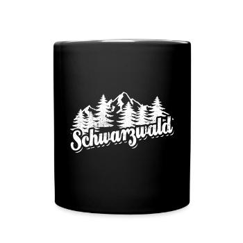 Schwarzwald - Wald und Berge Wandern Erholung - Tasse einfarbig - Schwarz - Vorne