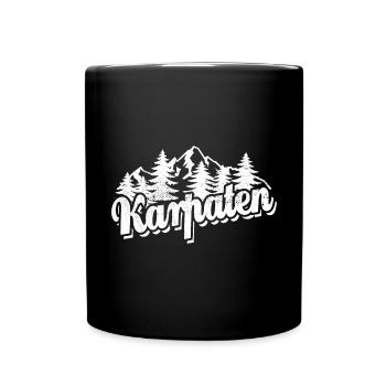 Karpaten - Wald und Berge Wandern Erholung - Tasse einfarbig - Schwarz - Vorne