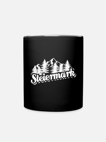 Steiermark - Wald und Berge Wandern Erholung - Tasse einfarbig - Schwarz