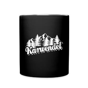 Karwendel - Wald und Berge Wandern Erholung - Tasse einfarbig - Schwarz - Vorne