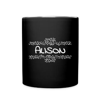 Alison as a first name - Full Colour Mug - black - Front