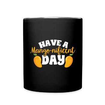 Mango Frucht Mango - Tasse einfarbig - Schwarz - Vorne