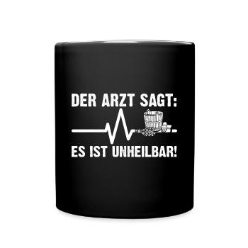 Wellness Saunagänger Saunieren Saunierer Sauna - Tasse einfarbig - Schwarz - Vorne