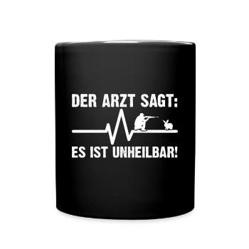 Hasenjäger Hasenjagd Kaninchenjagd Jäger - Tasse einfarbig - Schwarz - Vorne