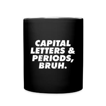Lettres et périodes Bruh Grammar Police ELA - Mug uni - noir - Devant