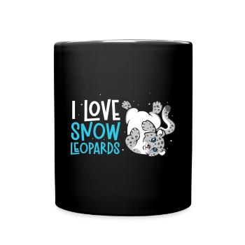 Schneeleopard - Tasse einfarbig - Schwarz - Vorne