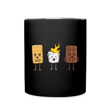 S'more Lagerfeuer Marshmallow Camping - Tasse einfarbig - Schwarz - Vorne