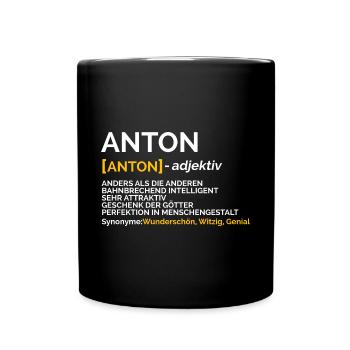 Anton - Tasse einfarbig - Schwarz - Vorne