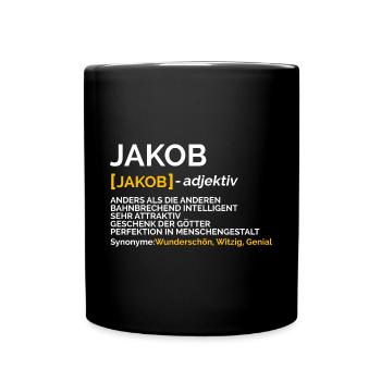 Jakob - Tasse einfarbig - Schwarz - Vorne