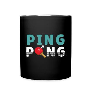Ping Pong / Table Tennis Sport Design - Full Colour Mug - black - Front
