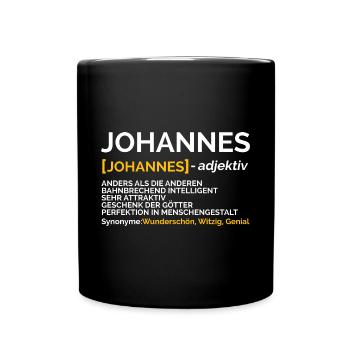 Johannes - Tasse einfarbig - Schwarz - Vorne