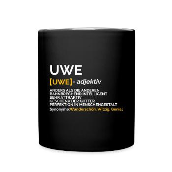 Uwe - Tasse einfarbig - Schwarz - Vorne