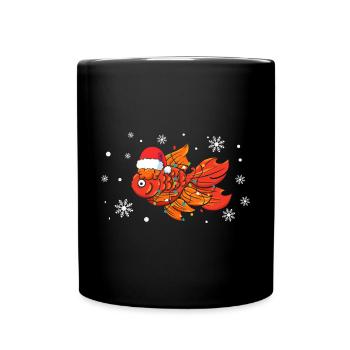 Noël des poissons rouges - Mug uni - noir - Devant