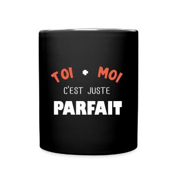Amoureux humour couple saint valentin - Mug uni - noir - Devant