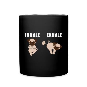 Inspirer, Expirer - Carlin, Yoga, Exercice, Sports canins - Mug uni - noir - Devant