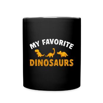 Dino Nuggets Dinosaurier Chicken Nuggets - Tasse einfarbig - Schwarz - Vorne