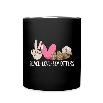 Seeotter - Tasse einfarbig - Schwarz - Vorne