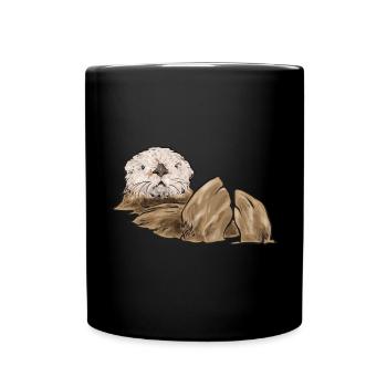 Seeotter - Tasse einfarbig - Schwarz - Vorne