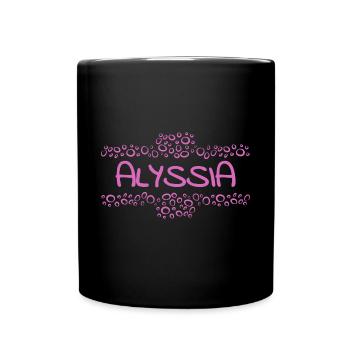 Geschenk für Alyssia - Tasse einfarbig - Schwarz - Vorne
