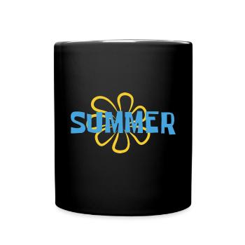 Été - soleil - vacances - bonne humeur - Mug uni - noir - Devant