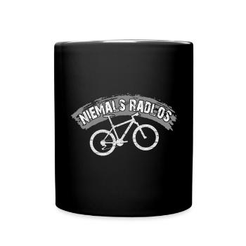 Niemals Radlos - Bikermotiv lustiger Bikerspruch - Tasse einfarbig - Schwarz - Vorne