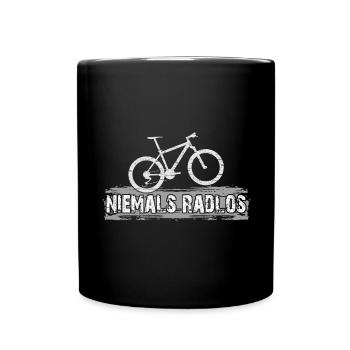 Niemals Radlos - Bikermotiv lustiger Bikerspruch - Tasse einfarbig - Schwarz - Vorne