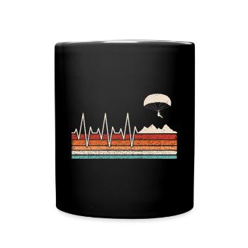 Paragleiter Herzschlag - Tasse einfarbig - Schwarz - Vorne