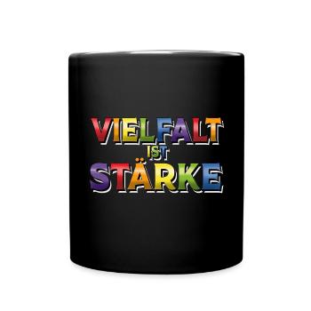 Vielfalt ist Stärke. LGBTQIA community - Tasse einfarbig - Schwarz - Vorne