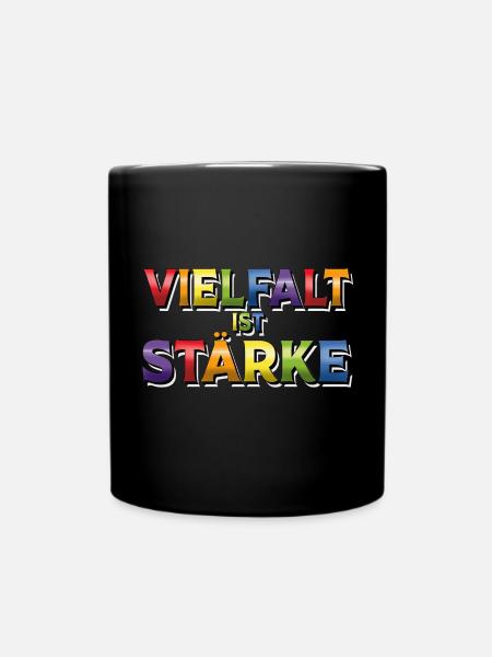 Vielfalt ist Stärke. LGBTQIA community - Tasse einfarbig - Schwarz