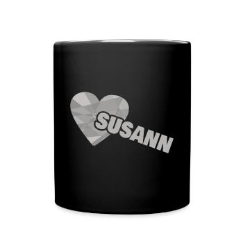 Susann als Liebe - Tasse einfarbig - Schwarz - Vorne