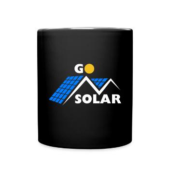 Go Solar - Photovoltaics - Solar Energy - Roof - Full Colour Mug - black - Front