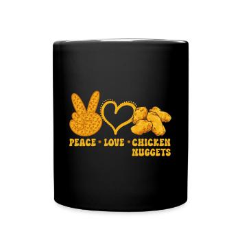 Chicken Nugget Liebhaber Chicken Nuggets - Tasse einfarbig - Schwarz - Vorne