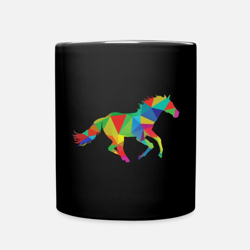 Pferd Reiten - Tasse einfarbig - Schwarz