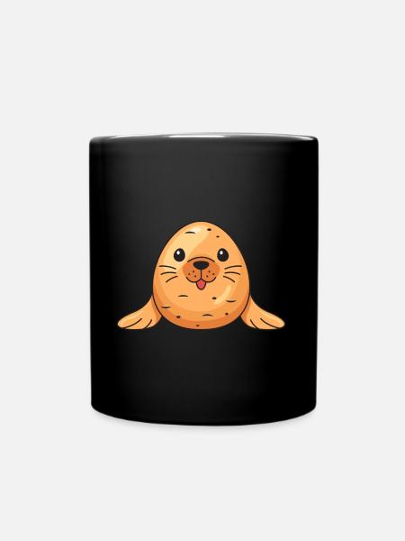 Robbenkartoffel-Design für Robbenliebhaber - Tasse einfarbig - Schwarz