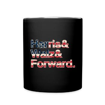 Kamala Harris & Tim Walz 2024 Chemise de soutien - Mug uni - noir - Devant