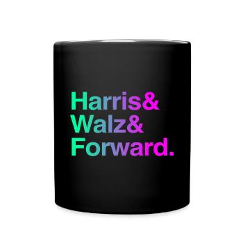 Kamala Harris & Tim Walz 2024 Chemise de soutien - Mug uni - noir - Devant