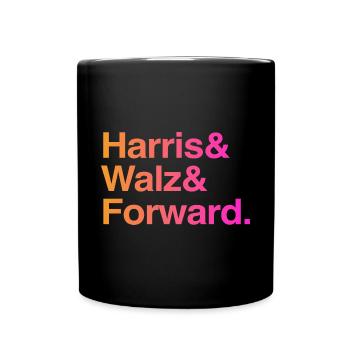 Kamala Harris & Tim Walz 2024 Support Shirt - Full Colour Mug - black - Front