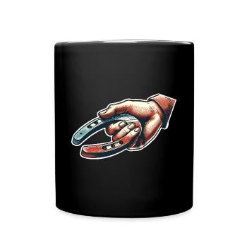 Horseshoe Throwing Horseshoe Pitching - Full Colour Mug - black - Front