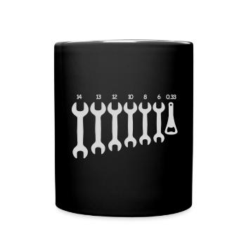 Open-end wrench bottle opener | Beer, Party, Grill - Full Colour Mug - black - Front