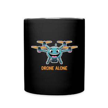 Funny Drone with Camera - Drone Alone - Full Colour Mug - black - Front