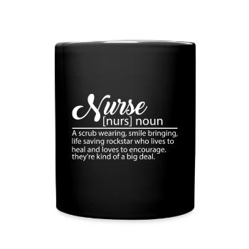 Nurse - Tasse einfarbig - Schwarz - Vorne