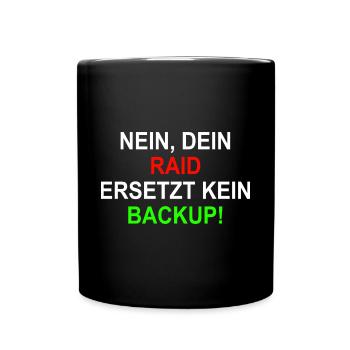 RAID BAckup Systemintegrator - Tasse einfarbig - Schwarz - Vorne